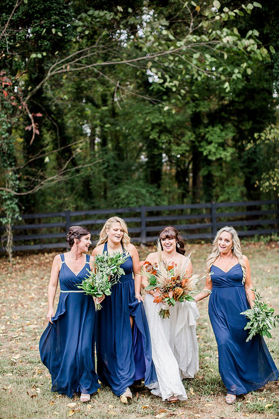 Bridesmaids at this RiverView Family Farm wedding by Knoxville Wedding Photographer, Amanda May Photos.