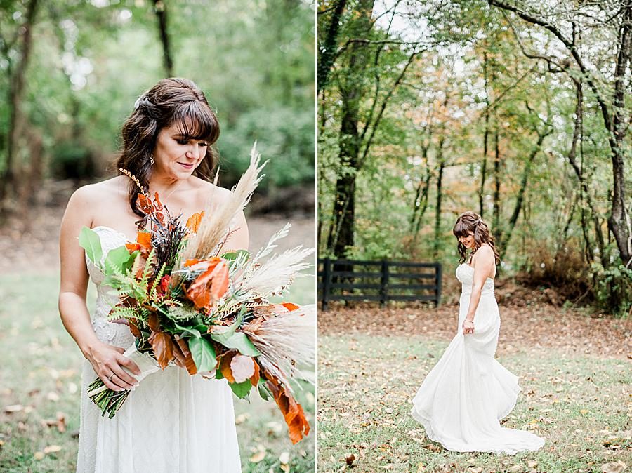 Bridal bouquet at this RiverView Family Farm wedding by Knoxville Wedding Photographer, Amanda May Photos.