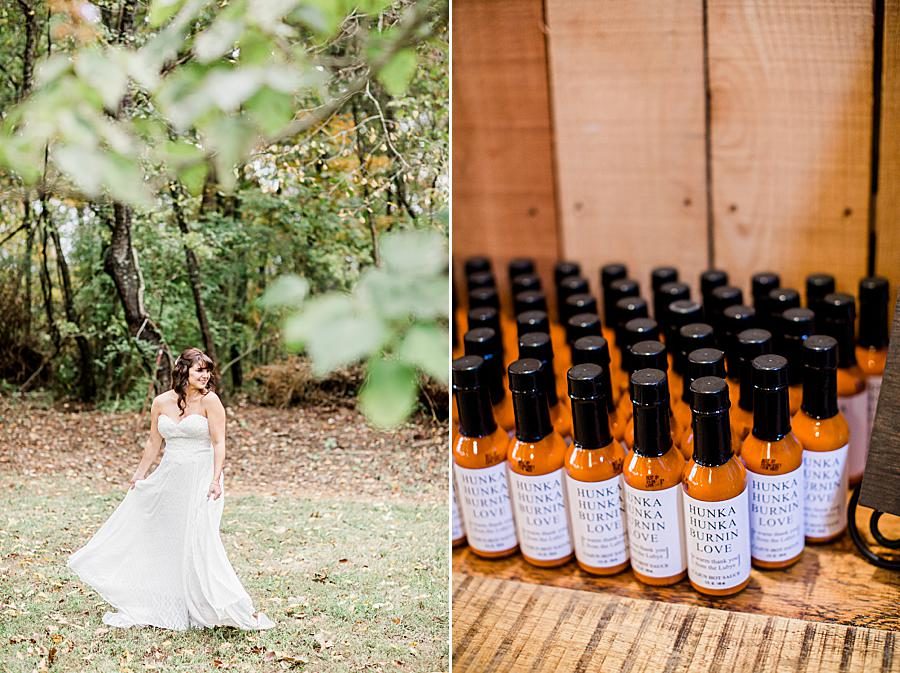 Wedding favors at this RiverView Family Farm wedding by Knoxville Wedding Photographer, Amanda May Photos.