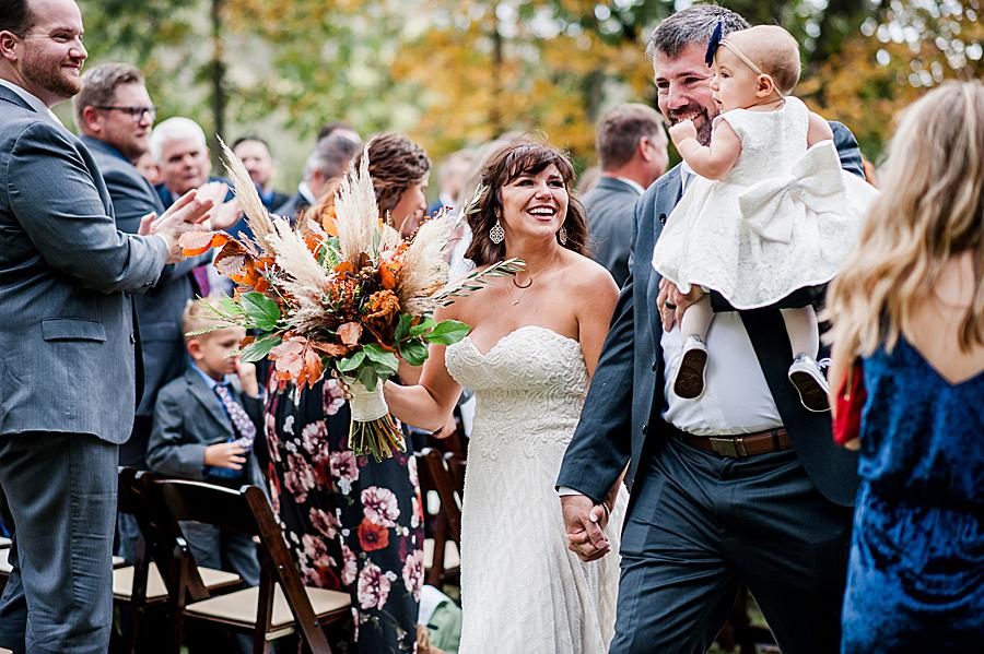 Recessional at this RiverView Family Farm wedding by Knoxville Wedding Photographer, Amanda May Photos.