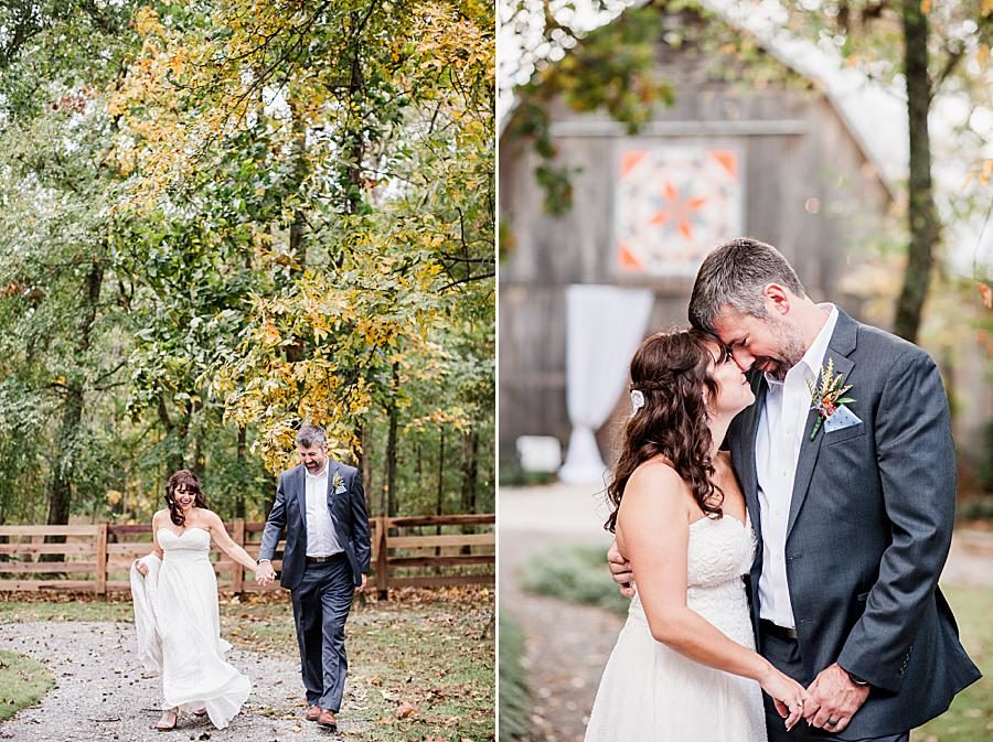Foreheads together at this RiverView Family Farm wedding by Knoxville Wedding Photographer, Amanda May Photos.