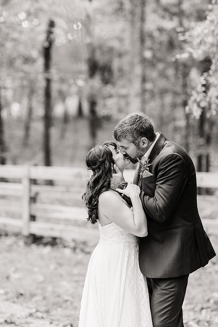 Almost kissing at this RiverView Family Farm wedding by Knoxville Wedding Photographer, Amanda May Photos.