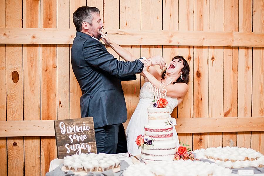 Eating cake by Knoxville Wedding Photographer, Amanda May Photos.