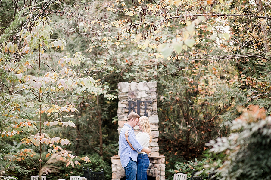 stone fireplace at rt lodge engagement