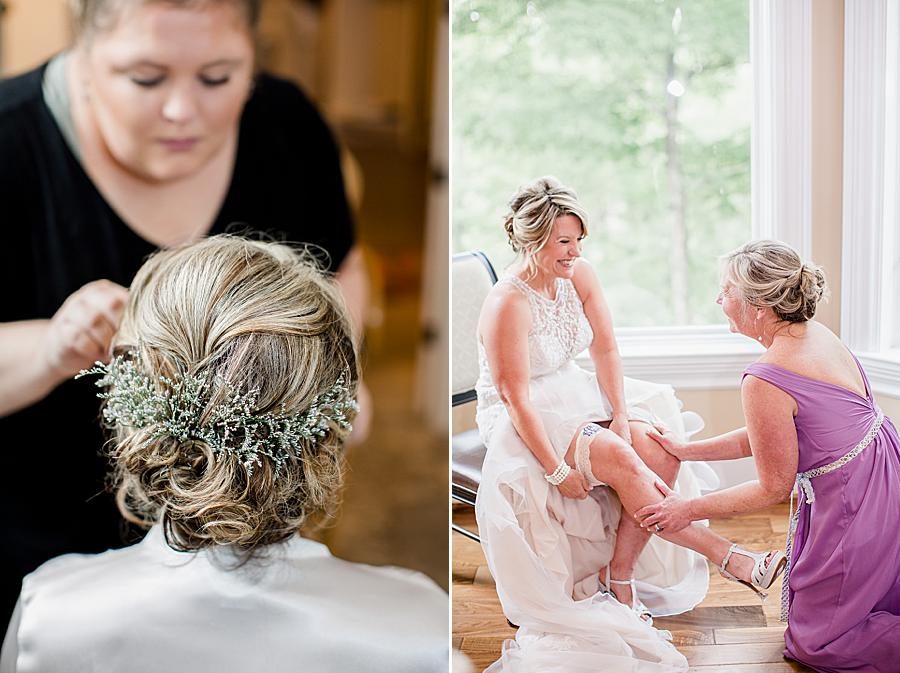 Bridal hair at this intimate WindRiver wedding by Knoxville Wedding Photographer Amanda May Photos.