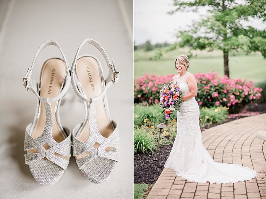 Bridal shoes at this intimate WindRiver wedding by Knoxville Wedding Photographer Amanda May Photos.