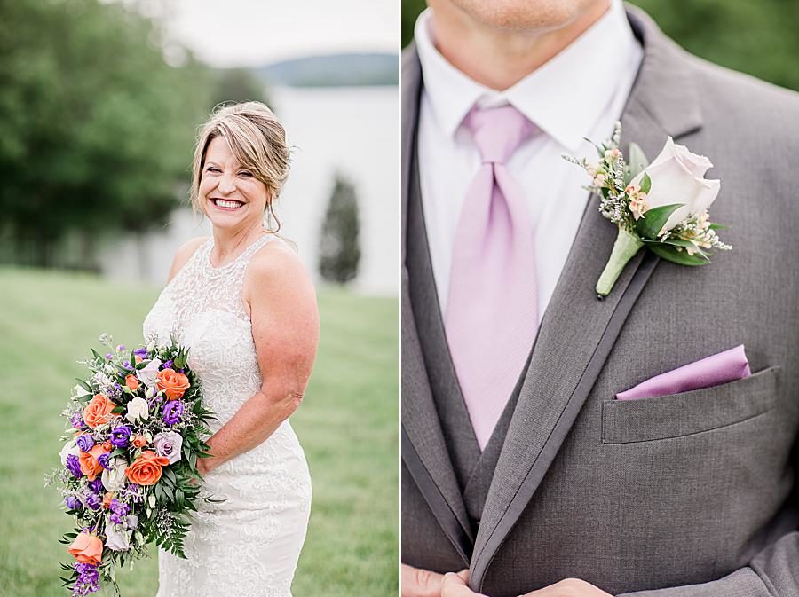 Boutonniere at this intimate WindRiver wedding by Knoxville Wedding Photographer Amanda May Photos.