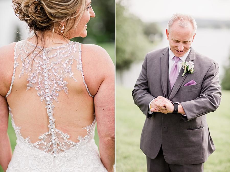 Back detail at this intimate WindRiver wedding by Knoxville Wedding Photographer Amanda May Photos.