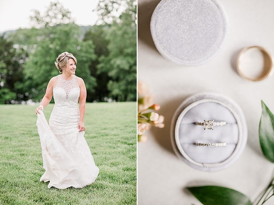 Wedding rings at this intimate WindRiver wedding by Knoxville Wedding Photographer Amanda May Photos.