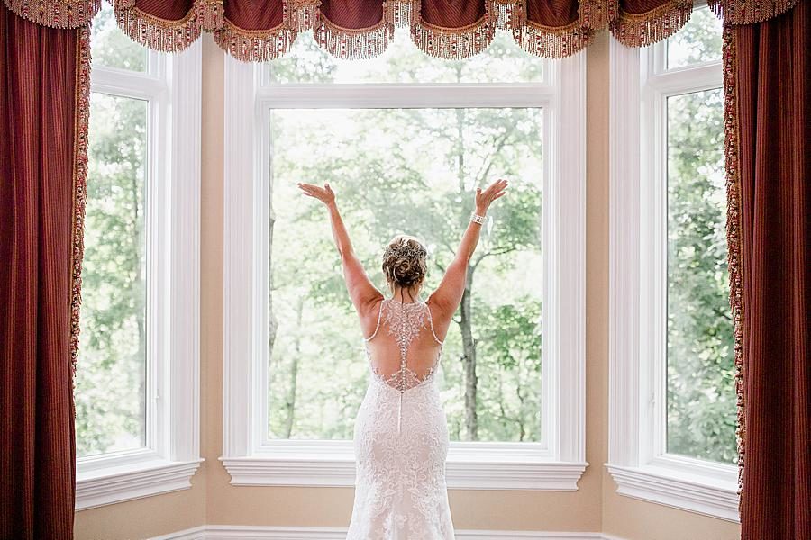 Wedding dress details at this intimate WindRiver wedding by Knoxville Wedding Photographer Amanda May Photos.
