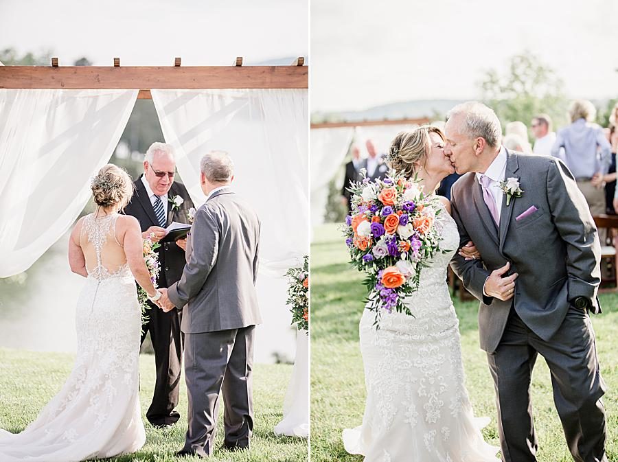 Just married at this intimate WindRiver wedding by Knoxville Wedding Photographer Amanda May Photos.