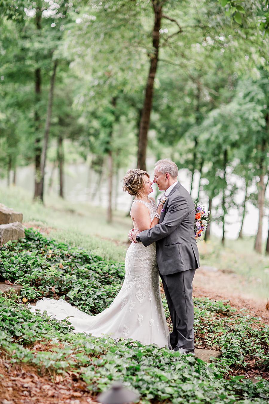 Bride and groom at this intimate WindRiver wedding by Knoxville Wedding Photographer Amanda May Photos.