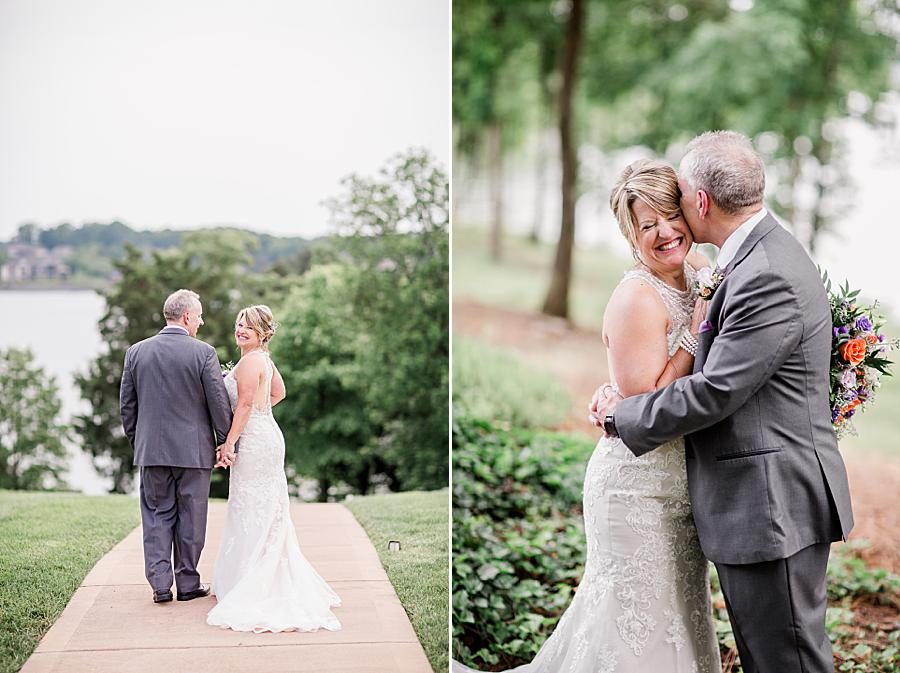 Holding hands at this intimate WindRiver wedding by Knoxville Wedding Photographer Amanda May Photos.