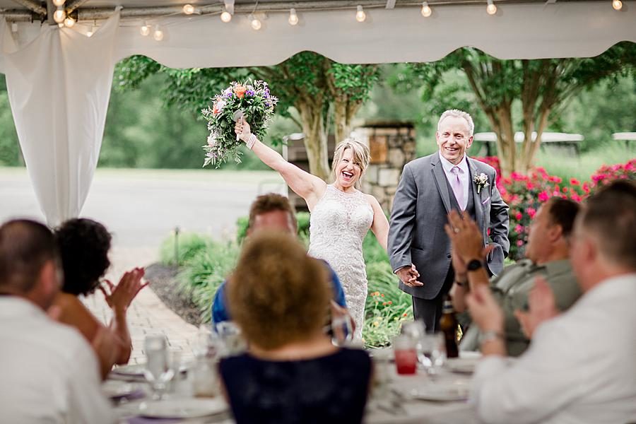 Reception introduction at this intimate WindRiver wedding by Knoxville Wedding Photographer Amanda May Photos.