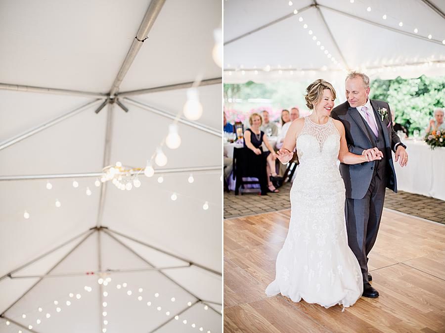 Twinkle lights at this intimate WindRiver wedding by Knoxville Wedding Photographer Amanda May Photos.