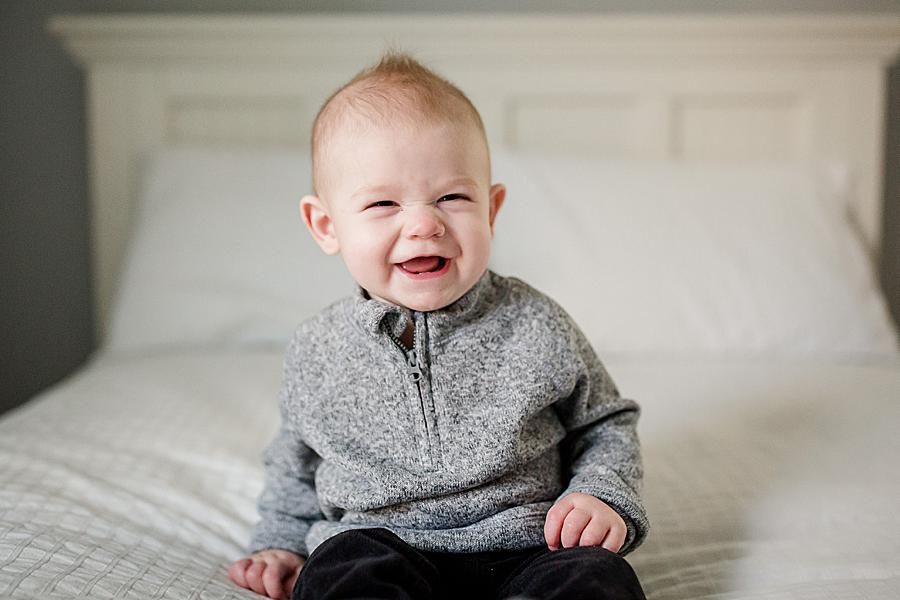 Happy baby at this Studio Session by Knoxville Wedding Photographer, Amanda May Photos.
