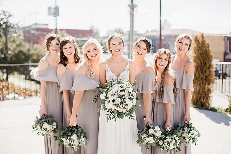 The girls at this The Press Room Wedding by Knoxville Wedding Photographer, Amanda May Photos.