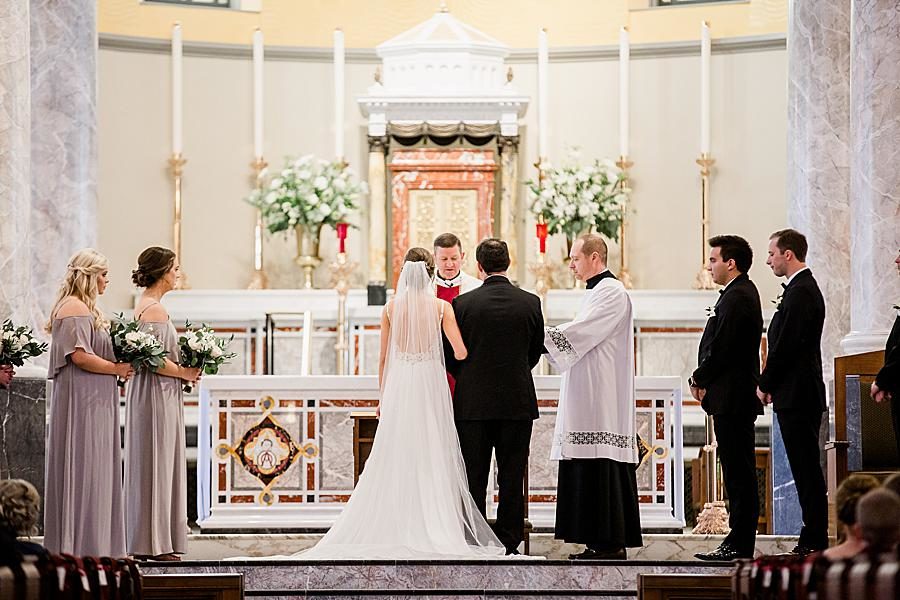 Church ceremony at this The Press Room Wedding by Knoxville Wedding Photographer, Amanda May Photos.