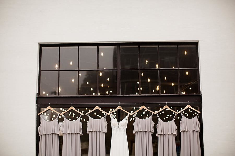 Dresses at this The Press Room Wedding by Knoxville Wedding Photographer, Amanda May Photos.