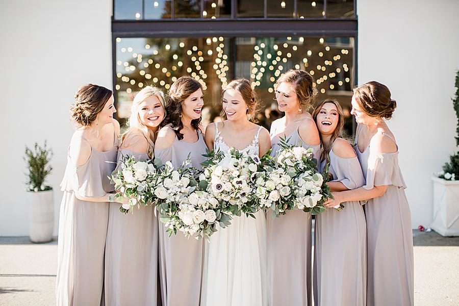Smiling at this The Press Room Wedding by Knoxville Wedding Photographer, Amanda May Photos.