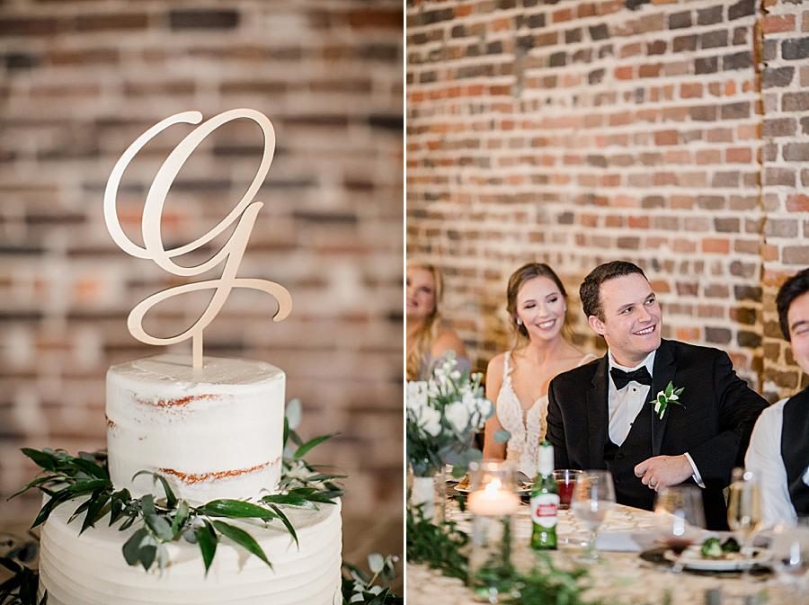 G cake topper by Knoxville Wedding Photographer, Amanda May Photos.