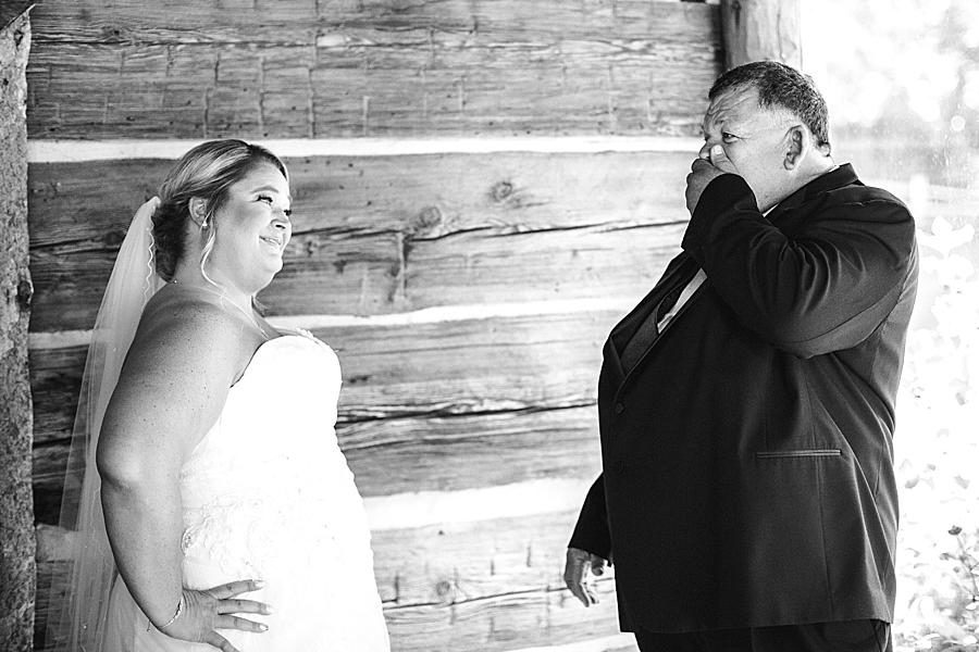 dad first look at this Strawberry Creek Wedding by Knoxville Wedding Photographer, Amanda May Photos.