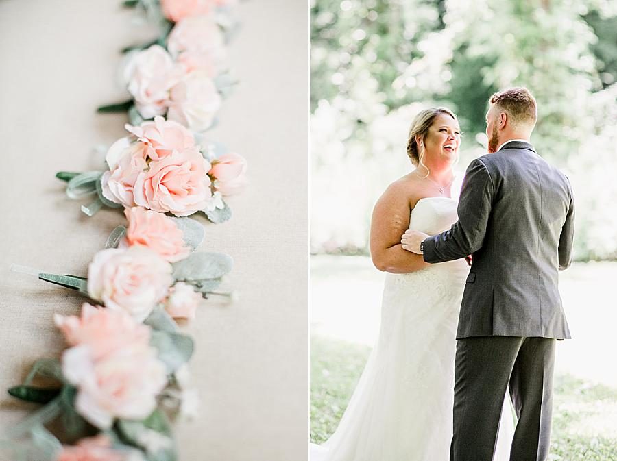 Pink rose boutonnière at this Strawberry Creek Wedding by Knoxville Wedding Photographer, Amanda May Photos.