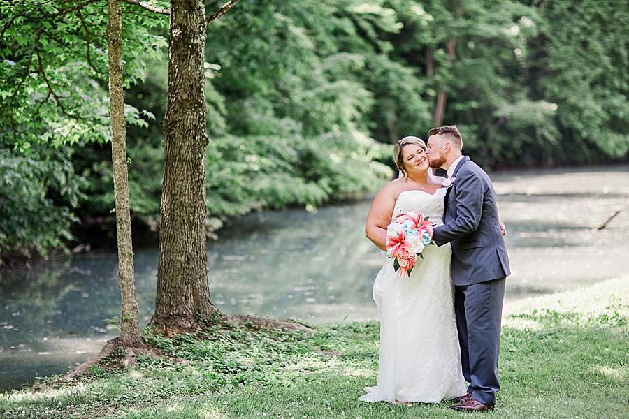 Blonde updo at this Strawberry Creek Wedding by Knoxville Wedding Photographer, Amanda May Photos.