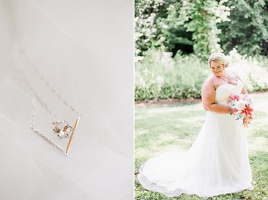 Diamond pendant at this Strawberry Creek Wedding by Knoxville Wedding Photographer, Amanda May Photos.