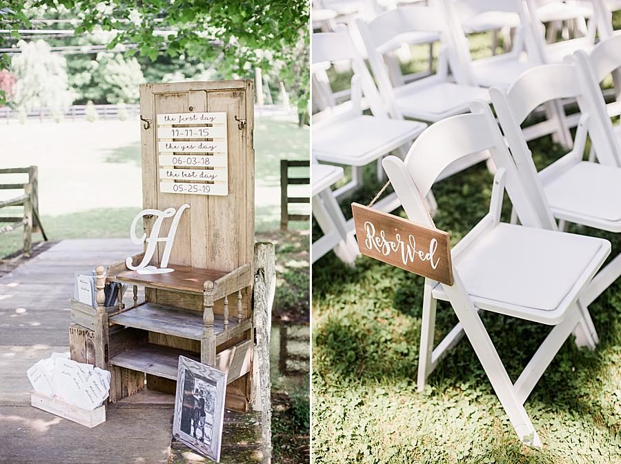 Reserved seating sign at this Strawberry Creek Wedding by Knoxville Wedding Photographer, Amanda May Photos.