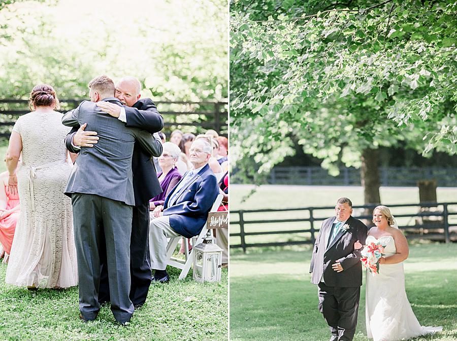 Giving her away at this Strawberry Creek Wedding by Knoxville Wedding Photographer, Amanda May Photos.