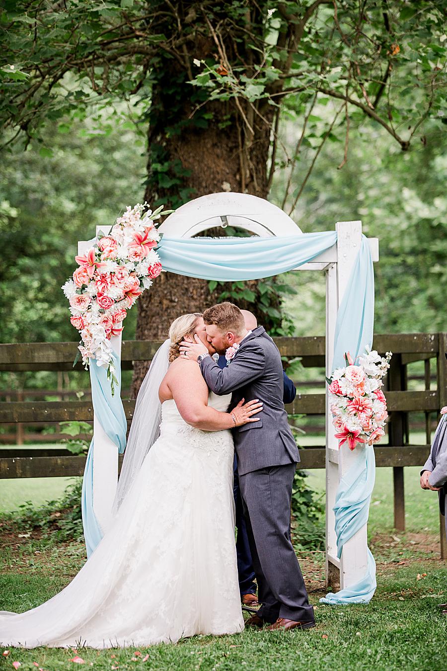 Wedding arch at this Strawberry Creek Wedding by Knoxville Wedding Photographer, Amanda May Photos.