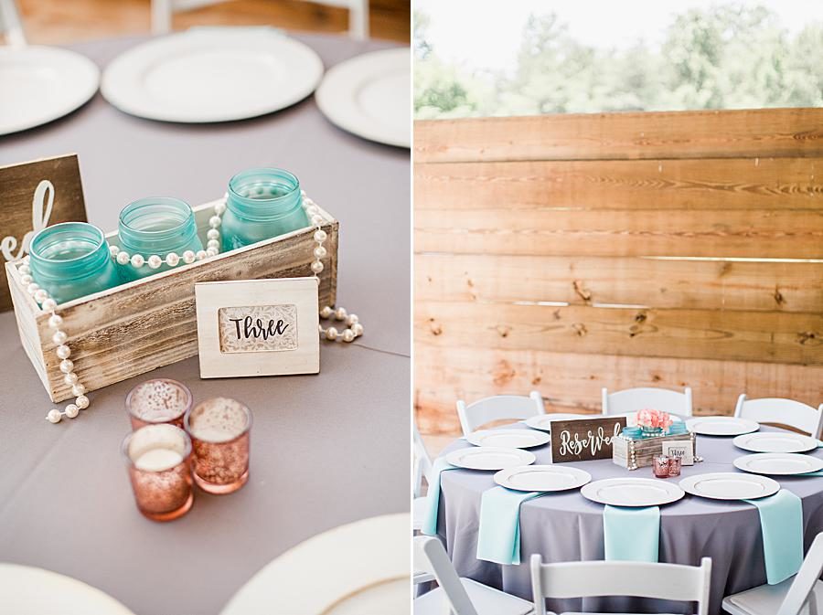 Reception table at this Strawberry Creek Wedding by Knoxville Wedding Photographer, Amanda May Photos.