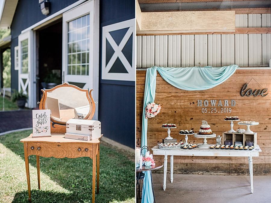 Cake table at this Strawberry Creek Wedding by Knoxville Wedding Photographer, Amanda May Photos.