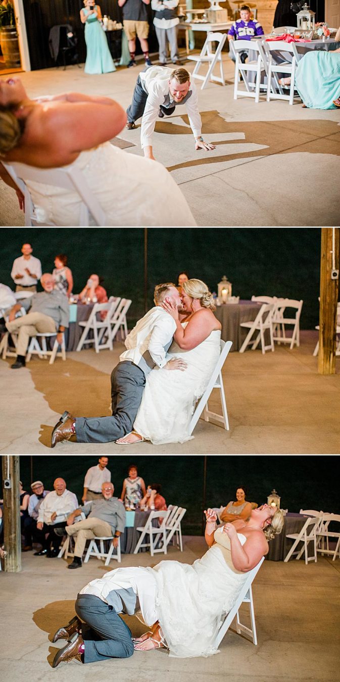 Garter toss at this Strawberry Creek Wedding by Knoxville Wedding Photographer, Amanda May Photos.