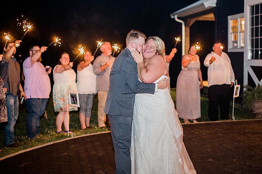 Sparkler exit at this Strawberry Creek Wedding by Knoxville Wedding Photographer, Amanda May Photos.