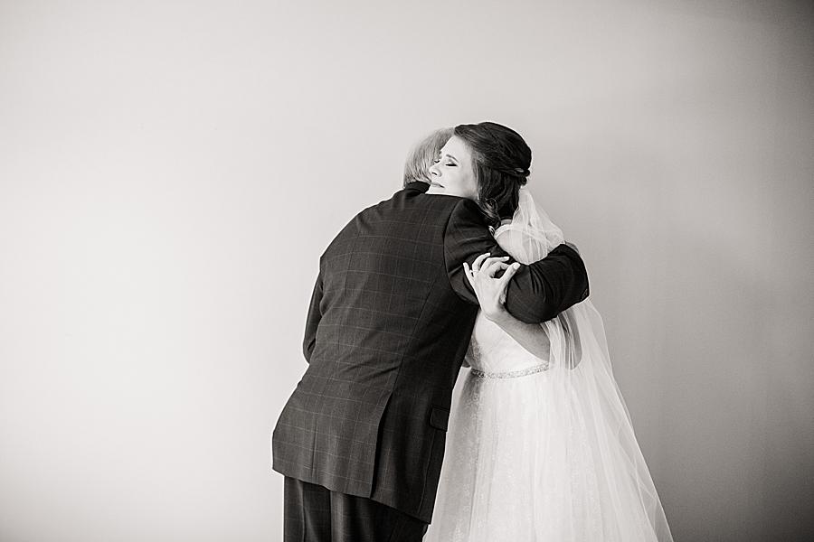 bride hugging father