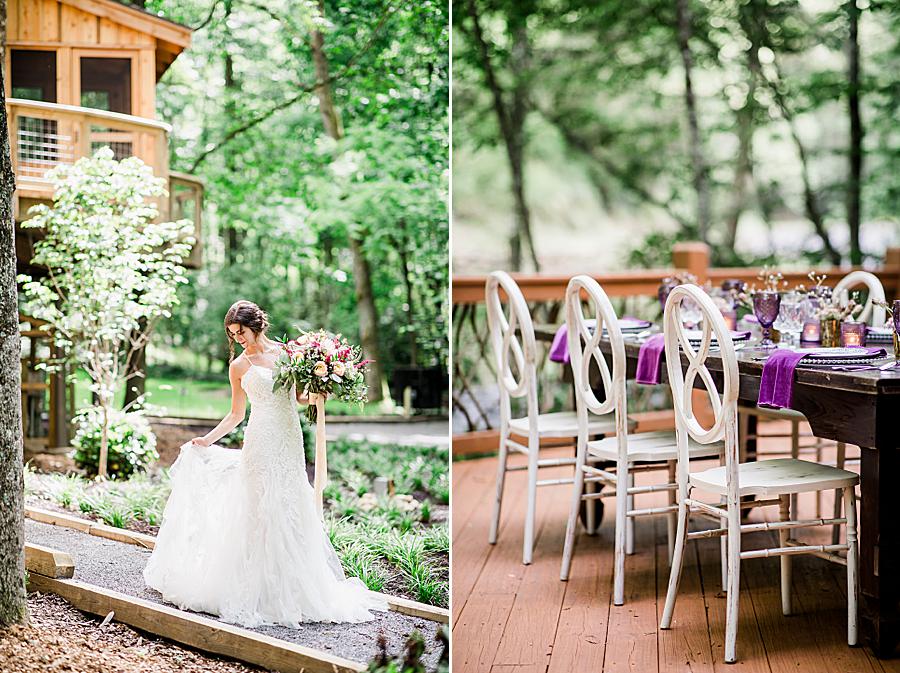 Reception setup at Treehouse Grove styled shoot