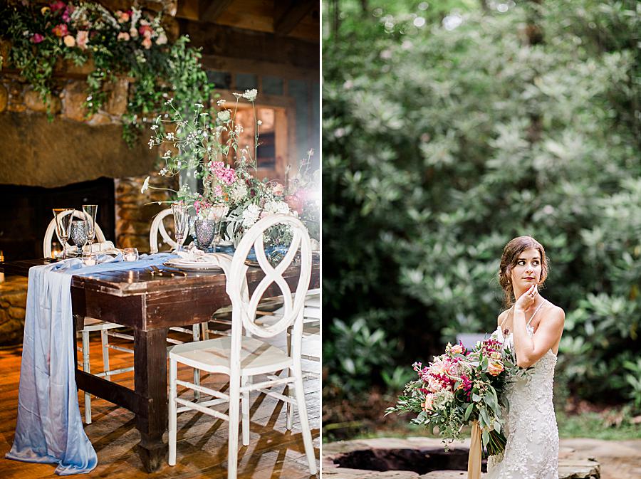 bridal model at treehouse grove styled shoot