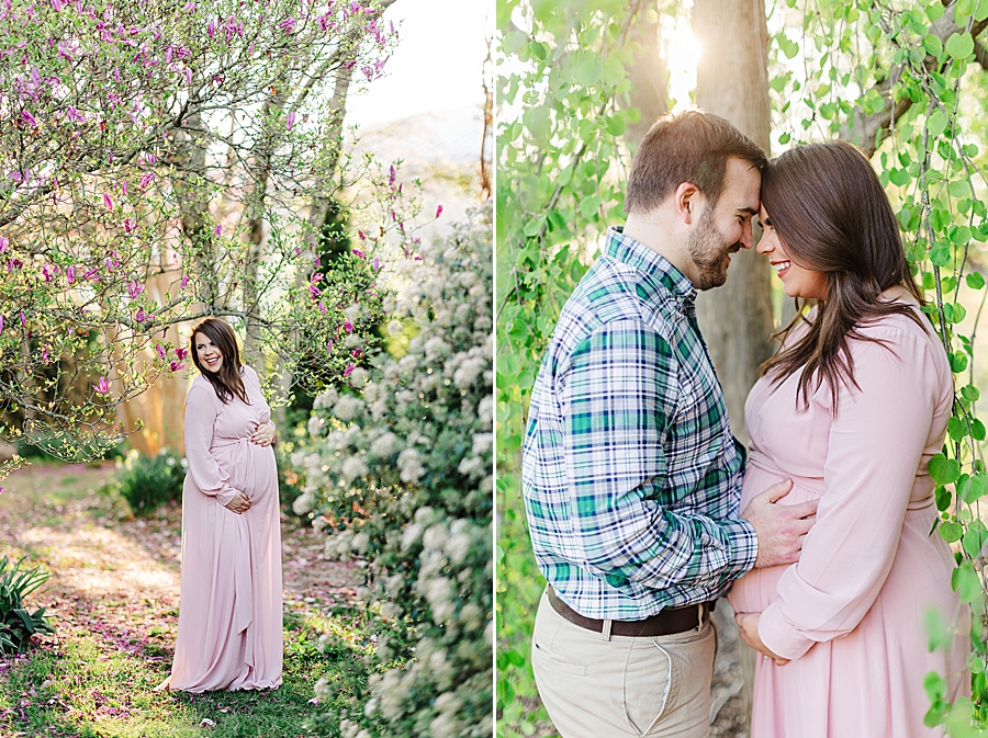 foreheads together at ut gardens maternity session