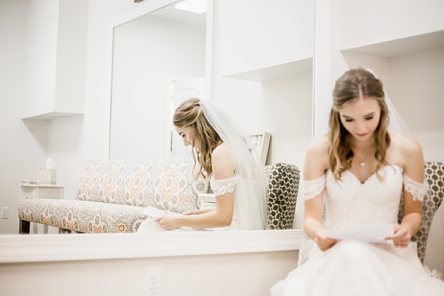 bride reading letter at whitestone