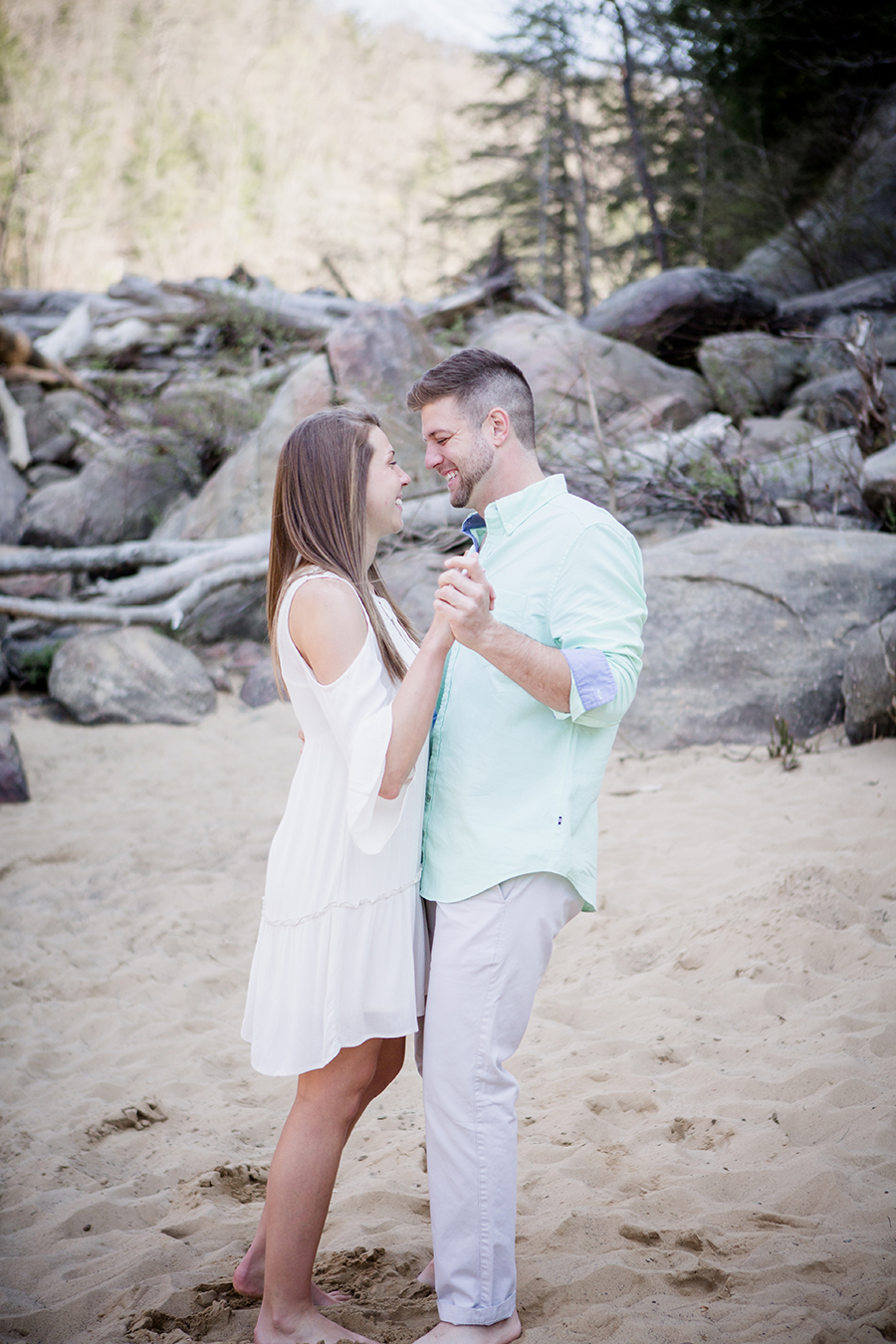 Dancing in the sand engagement photo by Knoxville Wedding Photographer, Amanda May Photos.