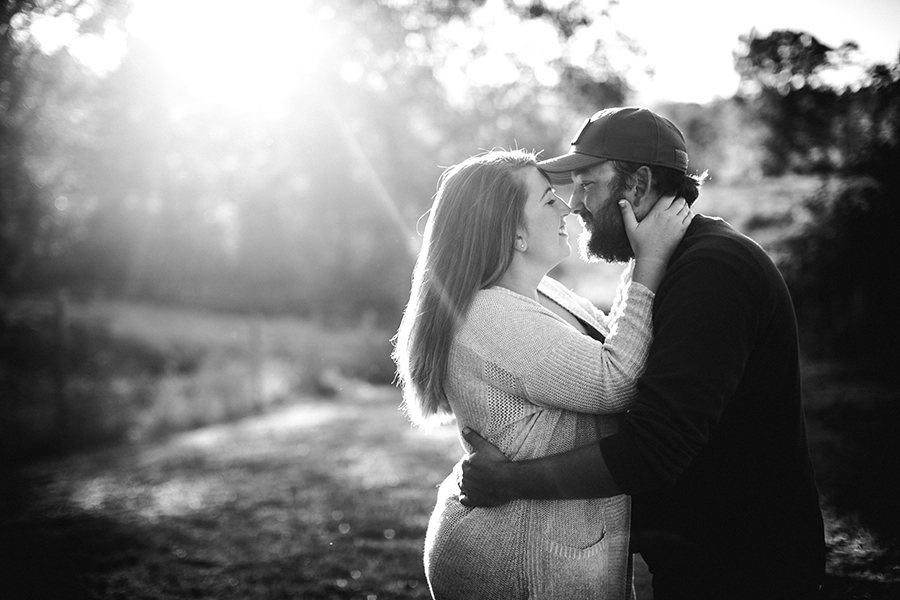 Her hands on his cheek by Knoxville Wedding Photographer, Amanda May Photos.