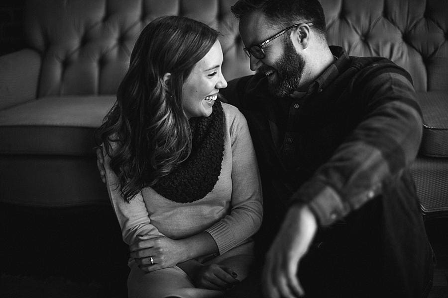 Black and white sitting at these 2017 favorite engagements by Knoxville Wedding Photographer, Amanda May Photos.