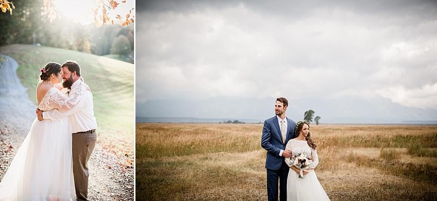 Standing in a golden field at these 2017 favorite weddings by Knoxville Wedding Photographer, Amanda May Photos.