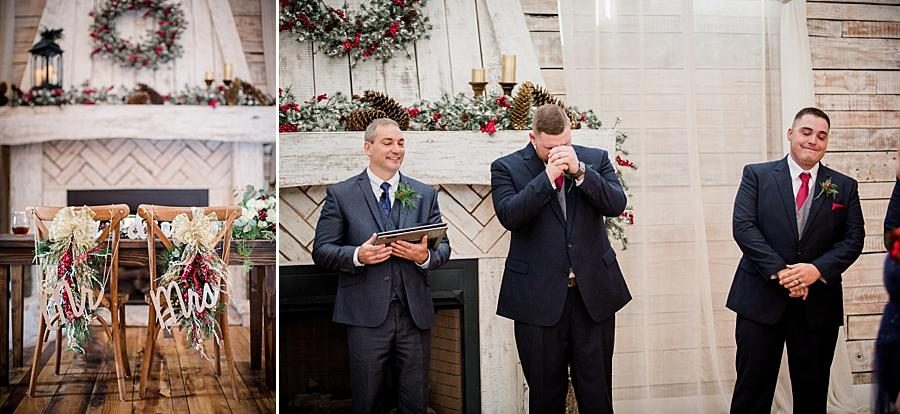 Groom's hands on his face at these 2017 favorite weddings by Knoxville Wedding Photographer, Amanda May Photos.