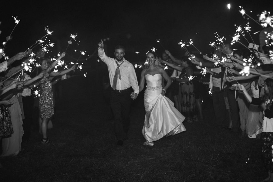 Exiting with sparklers at these 2017 favorite weddings by Knoxville Wedding Photographer, Amanda May Photos.