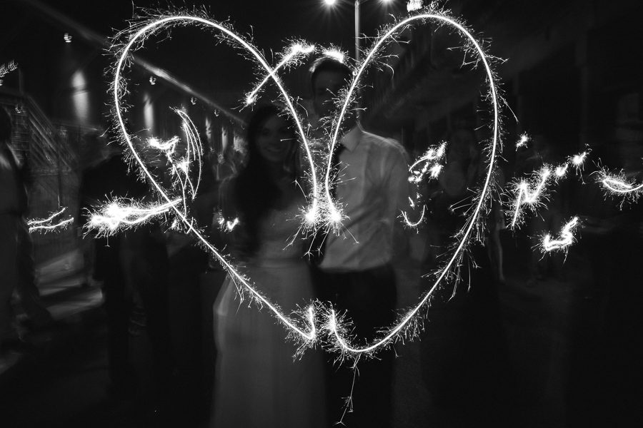 Sparkler heart at these 2017 favorite weddings by Knoxville Wedding Photographer, Amanda May Photos.