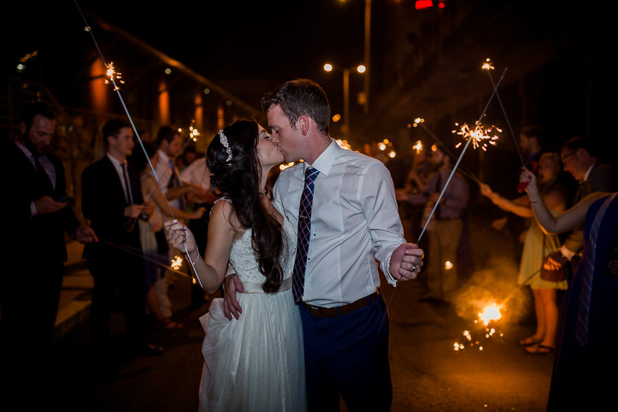 Kissing with sparklers at these 2017 favorite weddings by Knoxville Wedding Photographer, Amanda May Photos.