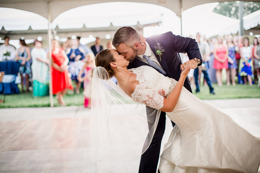 Dipping his bride at these 2017 favorite weddings by Knoxville Wedding Photographer, Amanda May Photos.